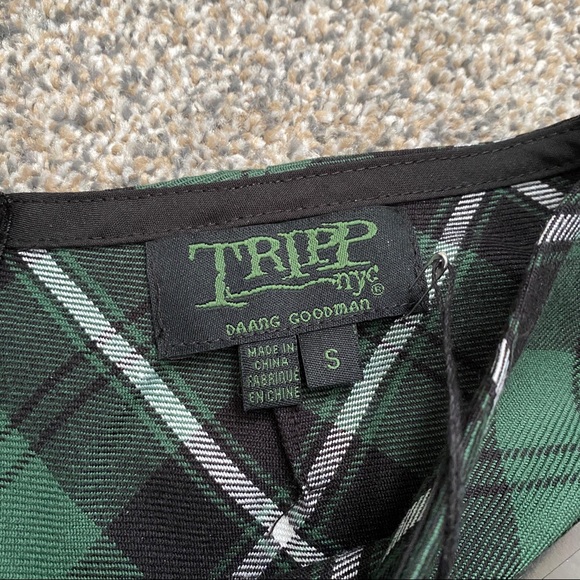 NWT Tripp Nyc Goth Plaid Pleated Mini Skirt - Picture 5 of 5